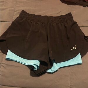 BCG Black and Light Blue Running Shorts